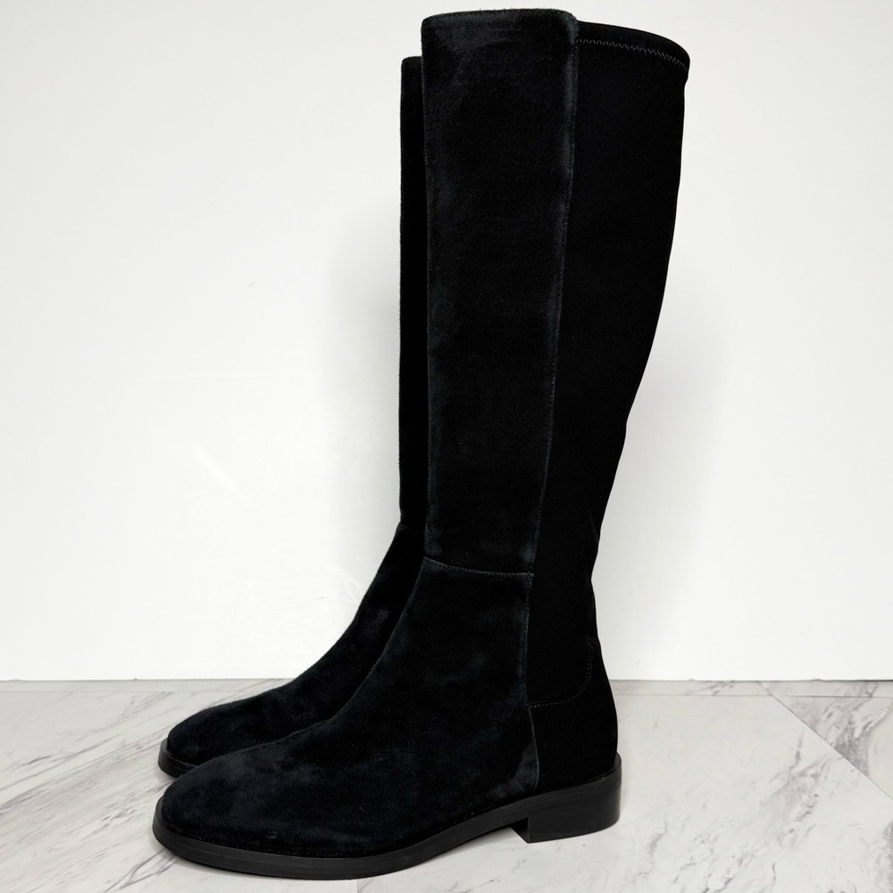 Stuart Weitzman Black Suede Tall Boot 4 1/2 35